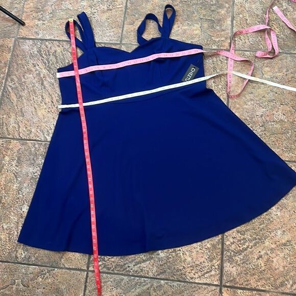 Chezut Royal Blue Dress Size 24 Sleeveless Circle Skirt Zipper Back - Picture 9 of 9